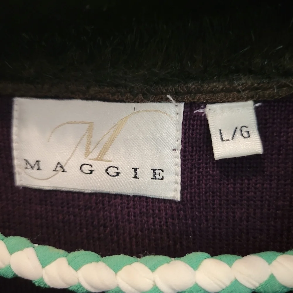 Womans Maggie Fine Knit Stylish Long Sweater Coat Faux Fur Collar L - Picture 3 of 11